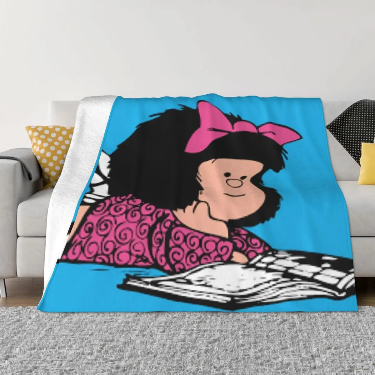 

Mafalda Cartoon Cute Blankets Sofa Cover Fleece Summer Anime Multi-function Ultra-Soft Throw Blankets for Sofa Couch Quilt
