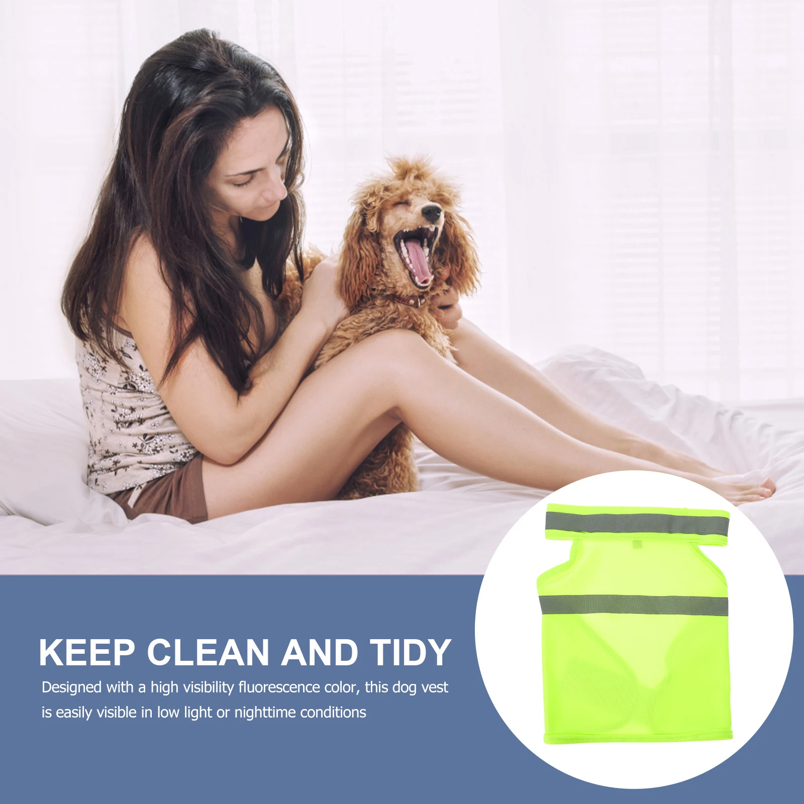 

Fluorescent Reflective Dog High Visibility Safety Gear For Small Medium Large Dogs Adjustable Outdoor Protective Walking Hunting