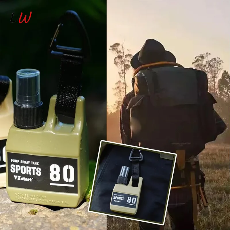 

80ml Empty Spray Bottle Plastic Outdoor Portable Hanging Liquid Container For Alcohol Sterilization Travel Accessories Tools