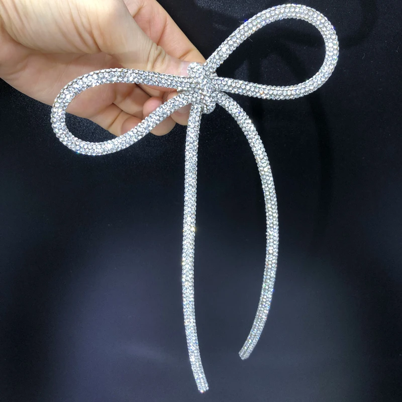 2 szt. Rhinestone Bowknot broszki błyszczący kryształ Strass DIY przewód wykończenia aplikacja na torby wieczorowe buty akcesoria dekoracyjne