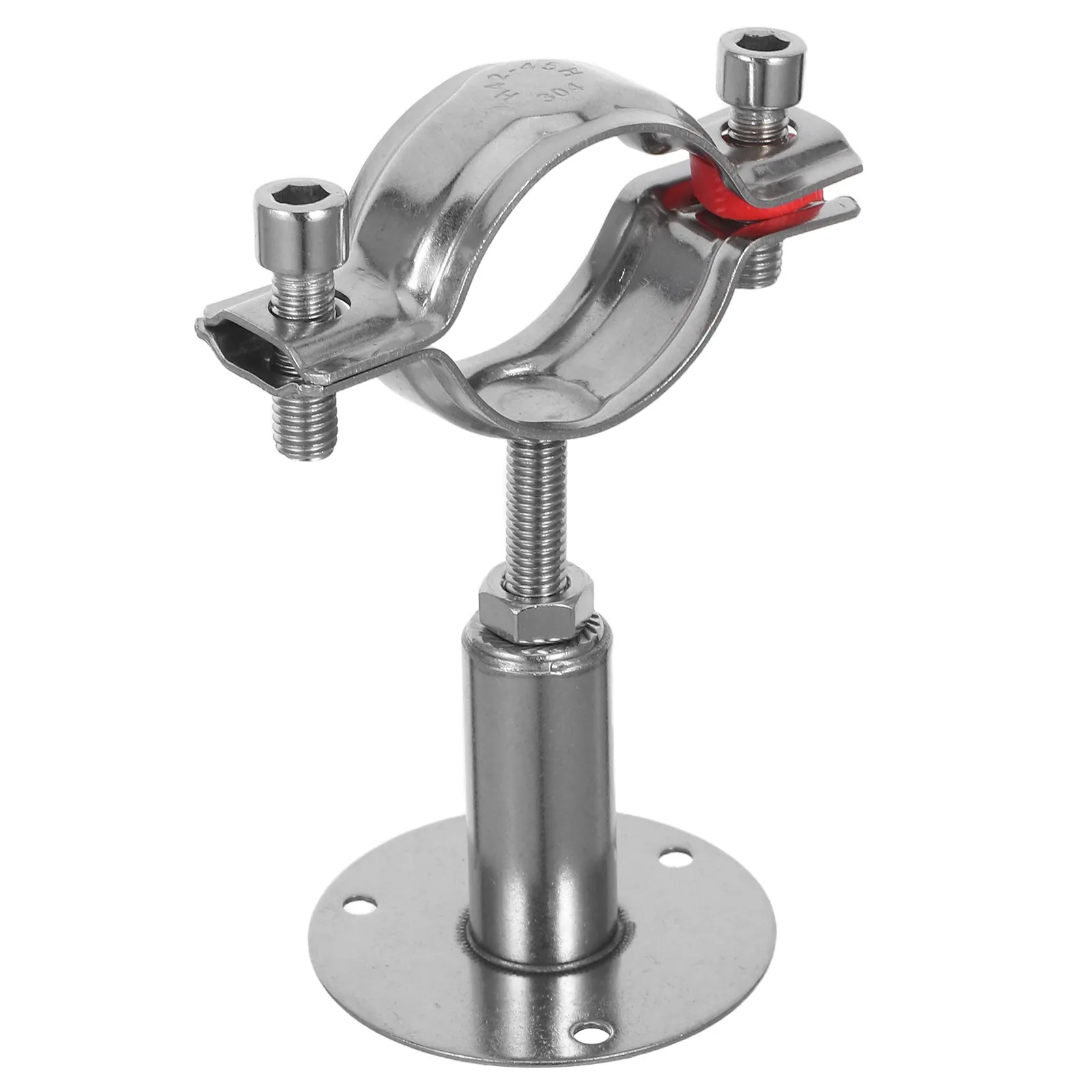 2Pcs Stainless Steel Wall Pipe Support Brackets Adjustable Heavy Duty Clamp for Secure Tube Rod Fixing Wall Clamps for Pipes