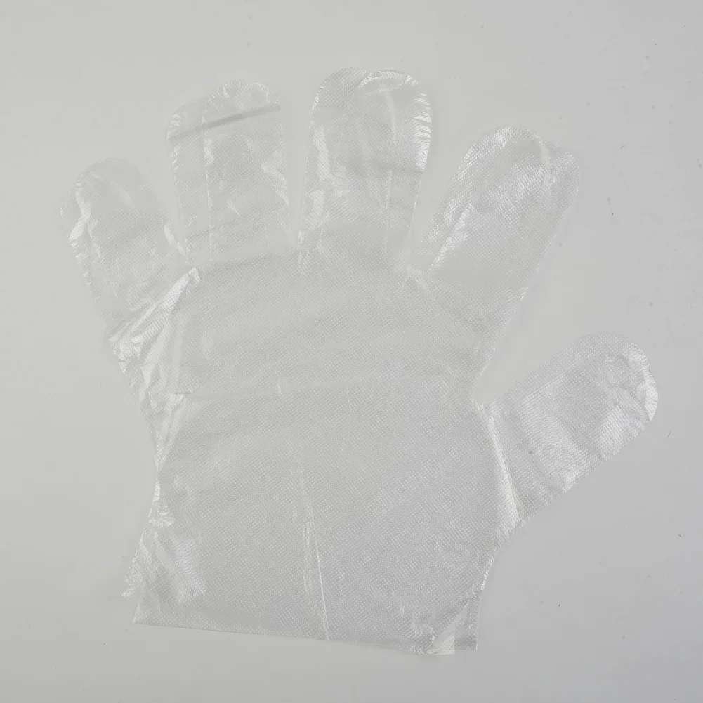 Transparent 100pcs Gloves 25*24cm Cleaning Food Processing For Catering For Restaurant Hair Dressing Home Kitchen