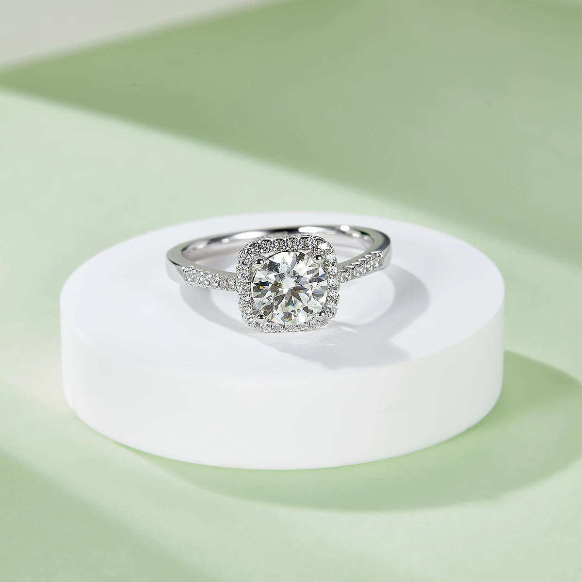 

1 CT Moissanite Engagement Ring Luxury Square Women's Jewelry Wedding Rings