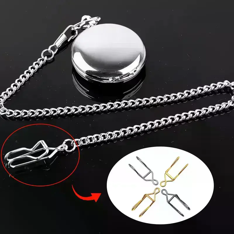 5 Pcs Heavy Duty Pocket Watch Chain Hooks Replacement Buckles Alloy Waist Chain Clasps for Professional Watch Repair DIY Craft