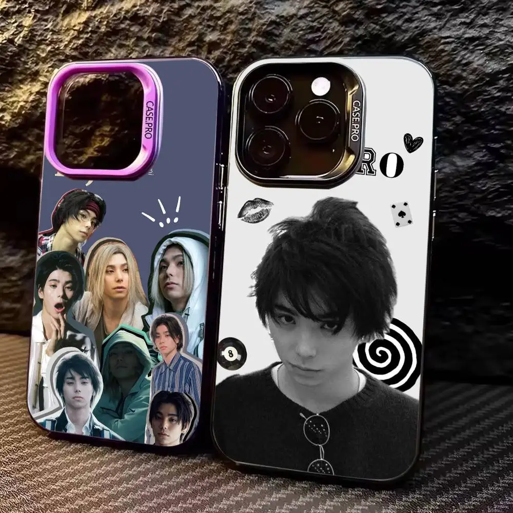 

N-Nijiro Murakami Actor Phone Case For iPhone17,16,15,14,13,12,11 Plus,Pro Max Colored Silver Plated Inside Cover