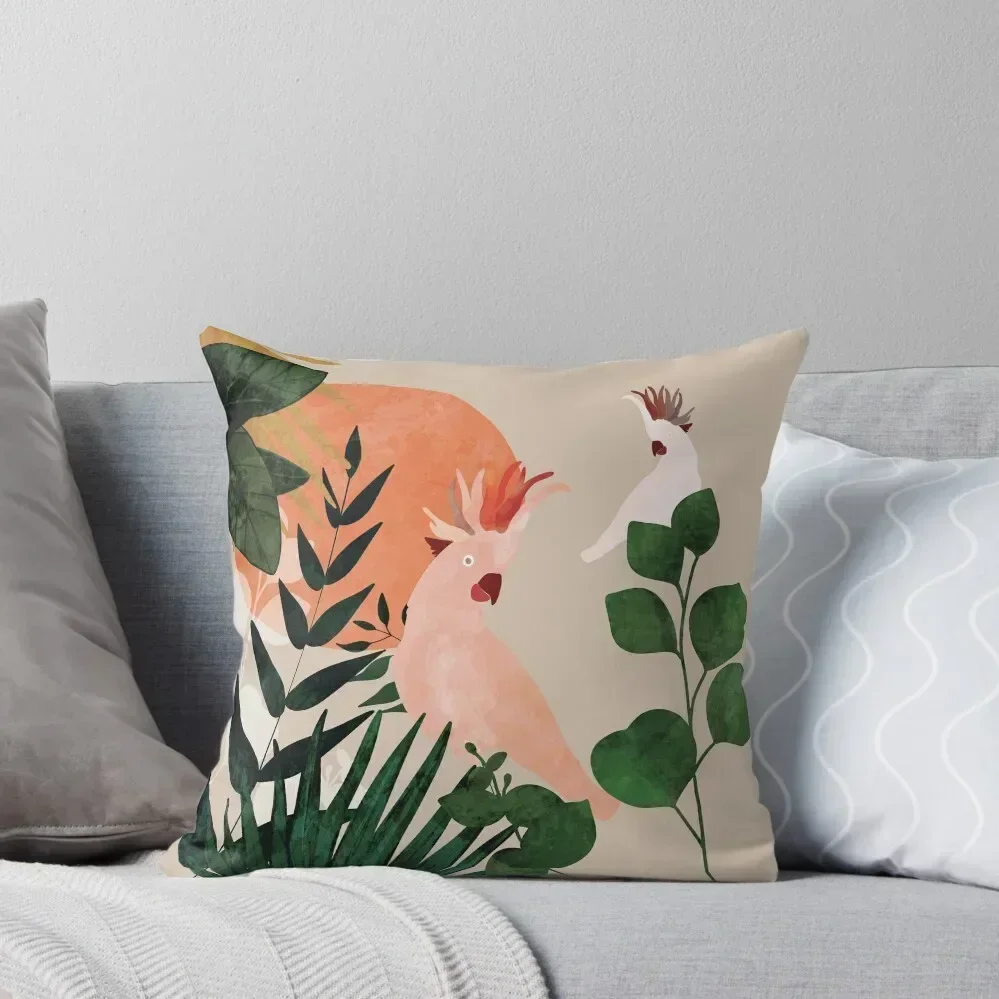 Cockatoo jungle modern Throw Pillow Throw Pillow Christmas Pillow