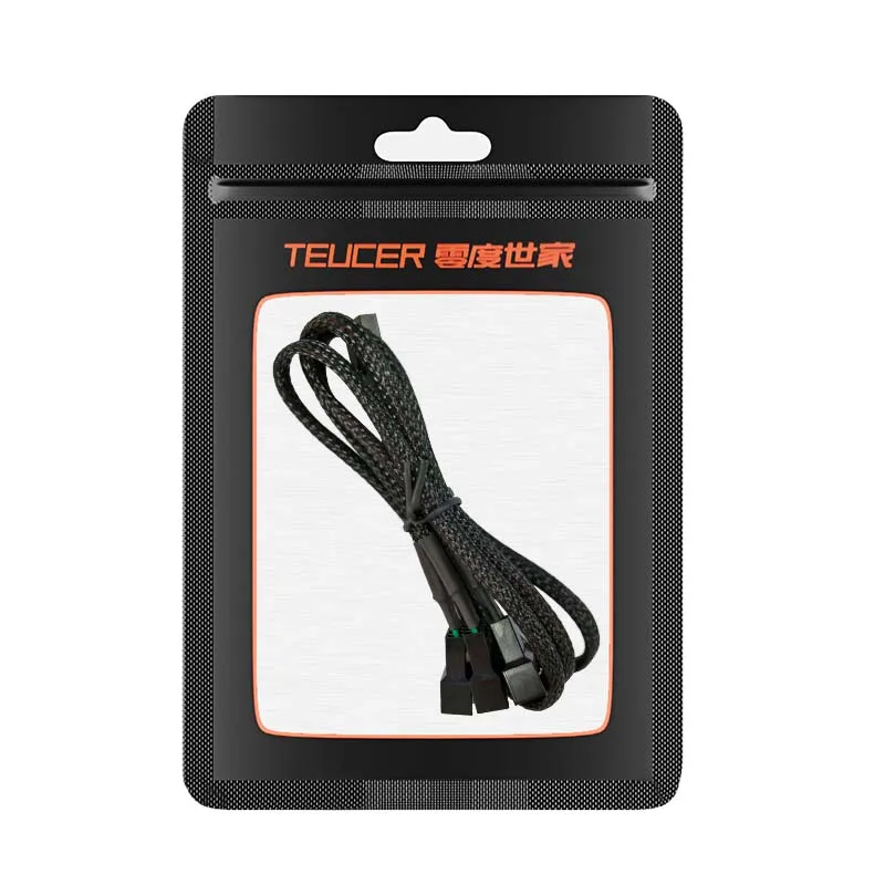 TEUCER PWM 4pin Fan Extension Splitter Hub Cables Motherboard CPU 4 pin Y Splitter Cable Fan PC Case Fan Extension Adapter