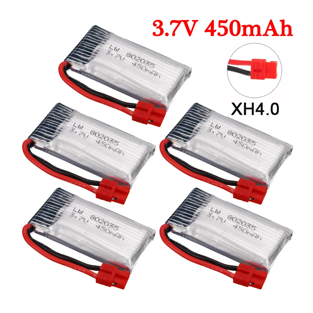 3.7V 450mAh 802035 Lipo Battery For SYMA X15 X5A-1 X15C X15W RC Quadcopter Parts 3.7 V 450 mAh Rechargeable RC Drone Battery