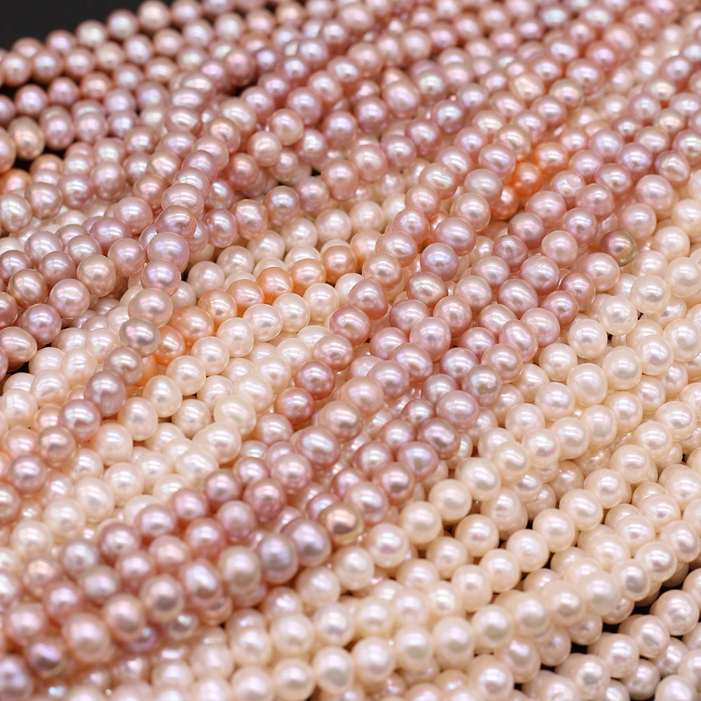 

Natural Freshwater Pearl Near Round Lady Glamour Pearl Beads for Jewelry Making Necklace Bracelet Exquisite Gifts Size 6-7mm