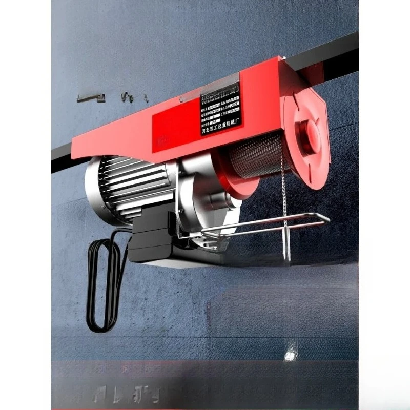 Miniature electric hoist 220V household small crane 1/0.5 ton hoist winch lifting crane