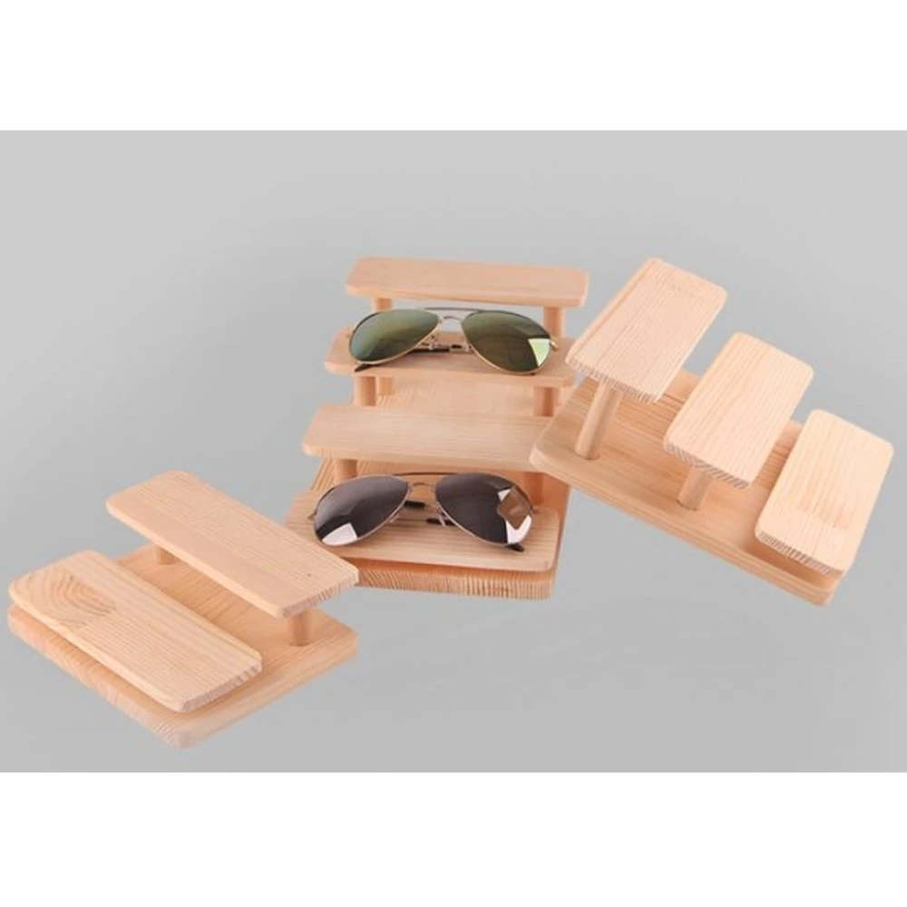 1pcs Sunglasses 2/3/4tier Wooden Display Eyeglasses Showing Rack Jewelry Holder Bracelet Tray Stand Watch Shelf Props Organizer