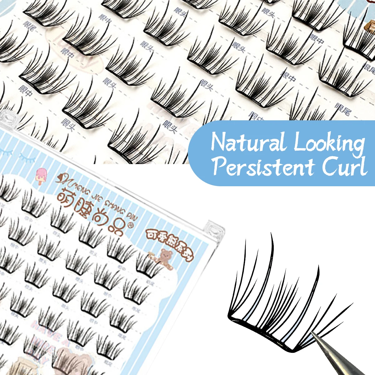 No Glue Eyelash Clusters For Beginners 36 Clusters Easy Apply Invisible Lashes With Liquid Bond Daily Natural Look Zero Pressure