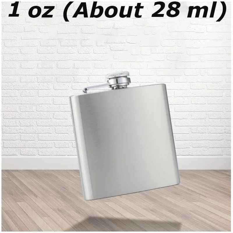 1-10oz Stainless Steel Hip Flask Wine Whisky Pot Bottle For Men Portable Drinker Alcohol Container Pocket Wine Bottle Screw Cap