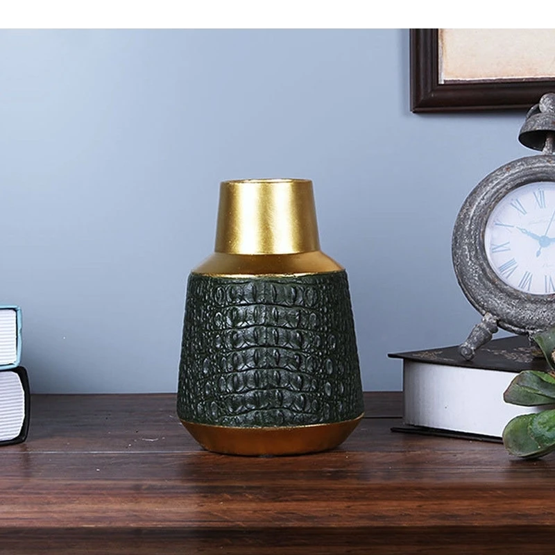 Imitated Skin Green Vase Desk Decoration Artificial Flowers Decorative Flower Arrangement Vases Modern Home Decor