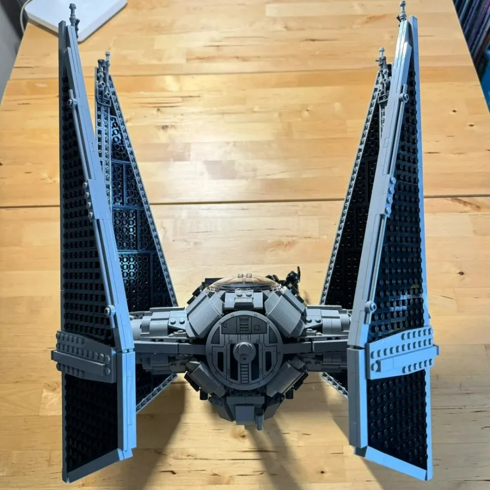 2024 New Spaceship MOC TIE Interceptors Building Blocks Modified From Imperial Fighters Model 75382 DIY Assembly Brick Toy Gifts