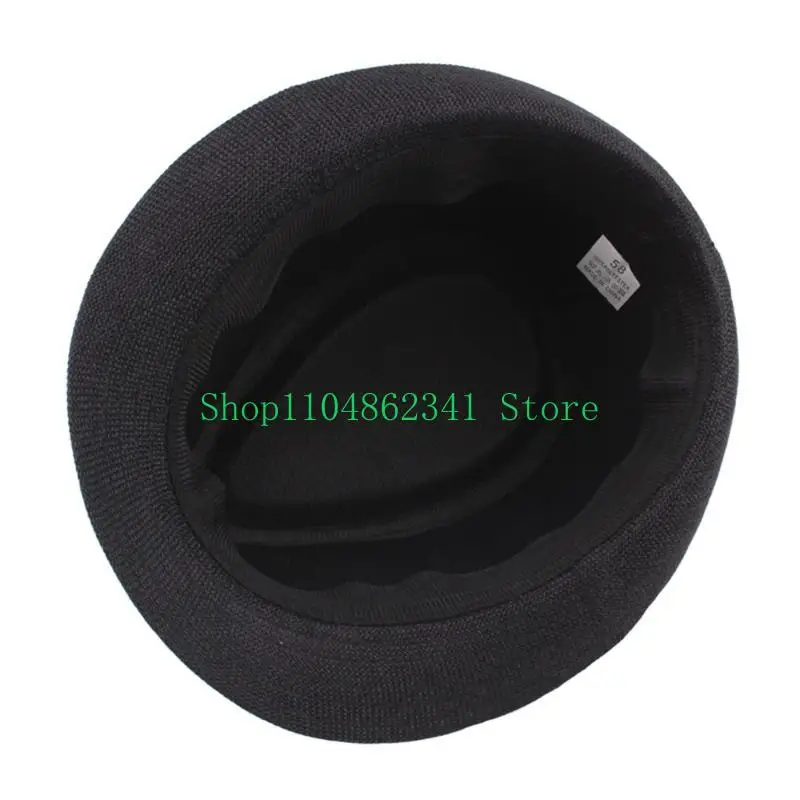Men Classical Fedoras Hat with Black Band Short Brimmed Summer Sun Hat Gentleman Cosplays Party Costume Accessories