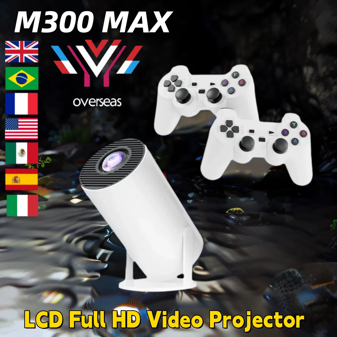 

M300 Max Retro Video Game Consoles Mini Portable Intelligent Android11 System Projector Home Projector 64GB Console gGaming