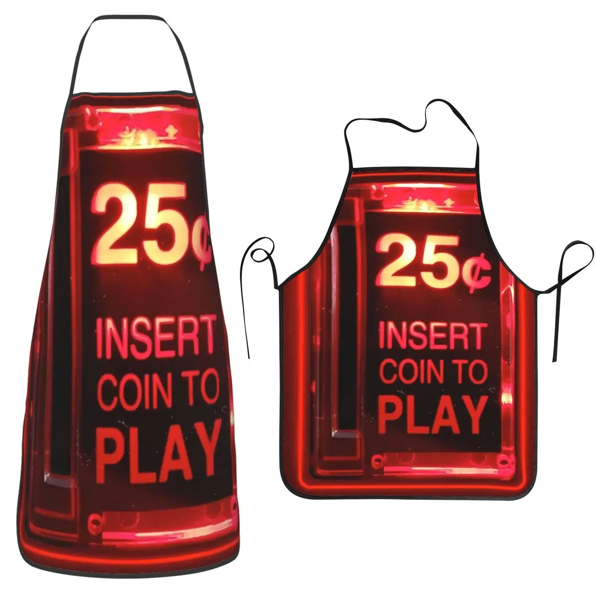Insert Coin Retro Arcade Apron Chef Cooking Tablier Sleeveless Bib Kitchen Cleaning Pinafore for Women Men Gardening