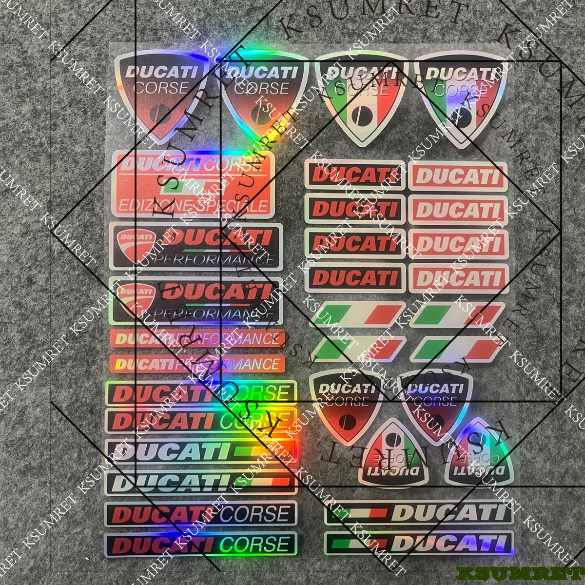 

Набор наклеек-декалей с логотипом для мотоциклов Ducati: на шлем, бак и другие части