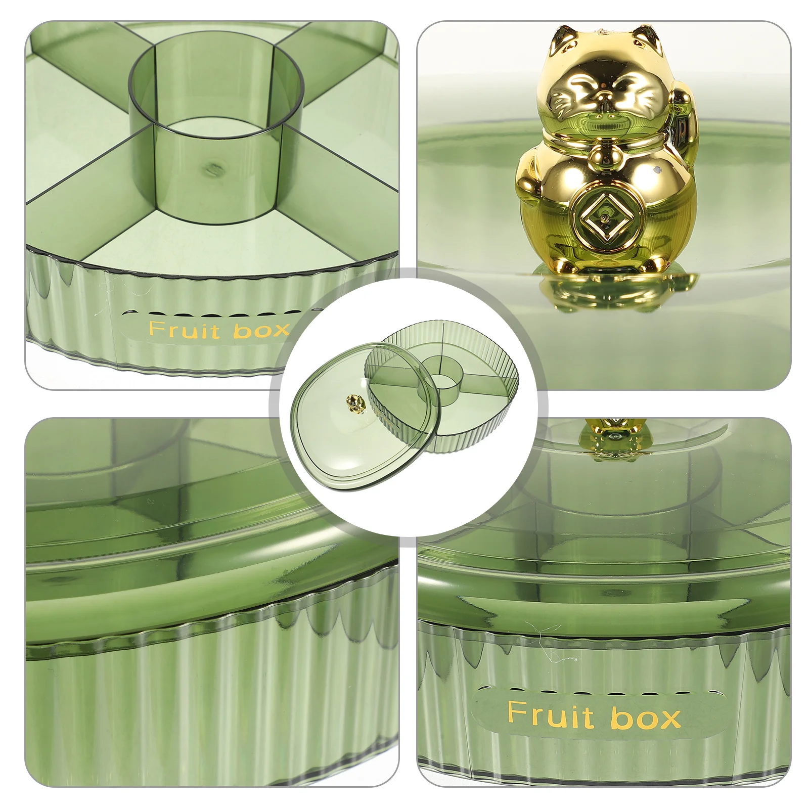 

Sturdy Single Layer Snack Serving Box Transparent Design for Candy Nuts Dried Fruits Food Storage Container Household Kitchen