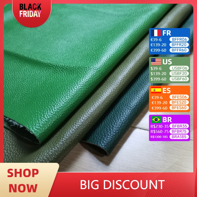 1.2/1.5mm Green Cowhide. First Layer Leather.Real Leather Fabric. Handmade DIY For Bags. Sofa Repair. Full-Sheet Cutting