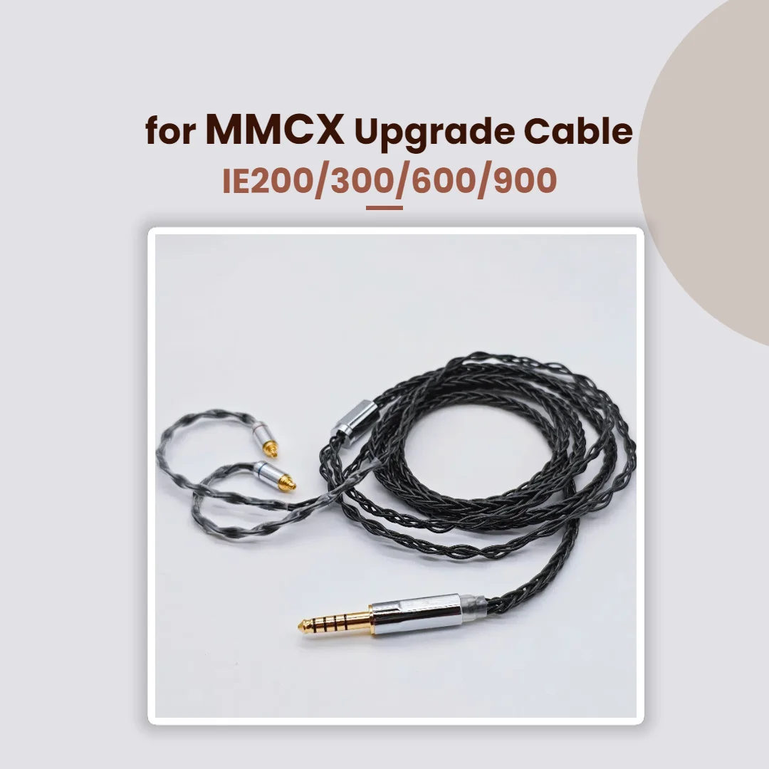 Premium 8-Core OCC Silver-Plated Cable - Upgrade for Sennheiser IE200/300/600/900 with 4.4/2.5mm Balanced and Mic