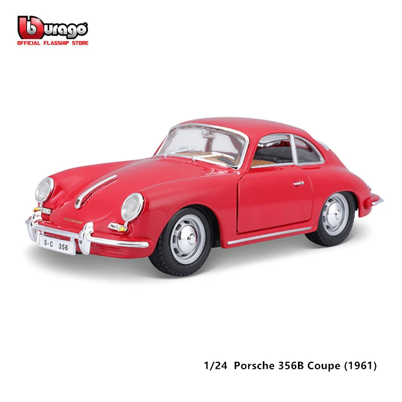 Bburago 1:24 Vintage car 1961 Porsche 356B Coupe racing Alloy car