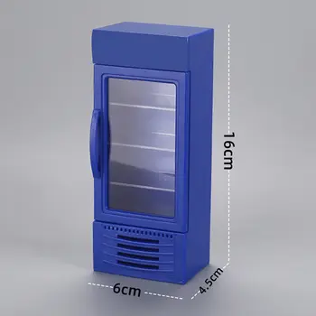 Mini nábytek 1:12 Supermarket Dvoudveřová lednička Úložný prostor Mini potraviny Nápoje Roztomilý domeček pro panenky Model Dekorace Kuchyňská hračka 10 nejlepší prodej Mini lednička na čaj Pearl Boba - №9