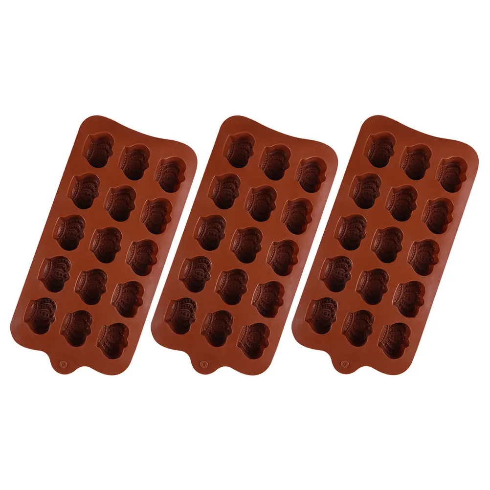 Stampi per caramelle al cioccolato da 3 pezzi Stampo da forno carino antiaderente in silicone per biscotti, torte, stampi per zucchero, forniture per la cottura