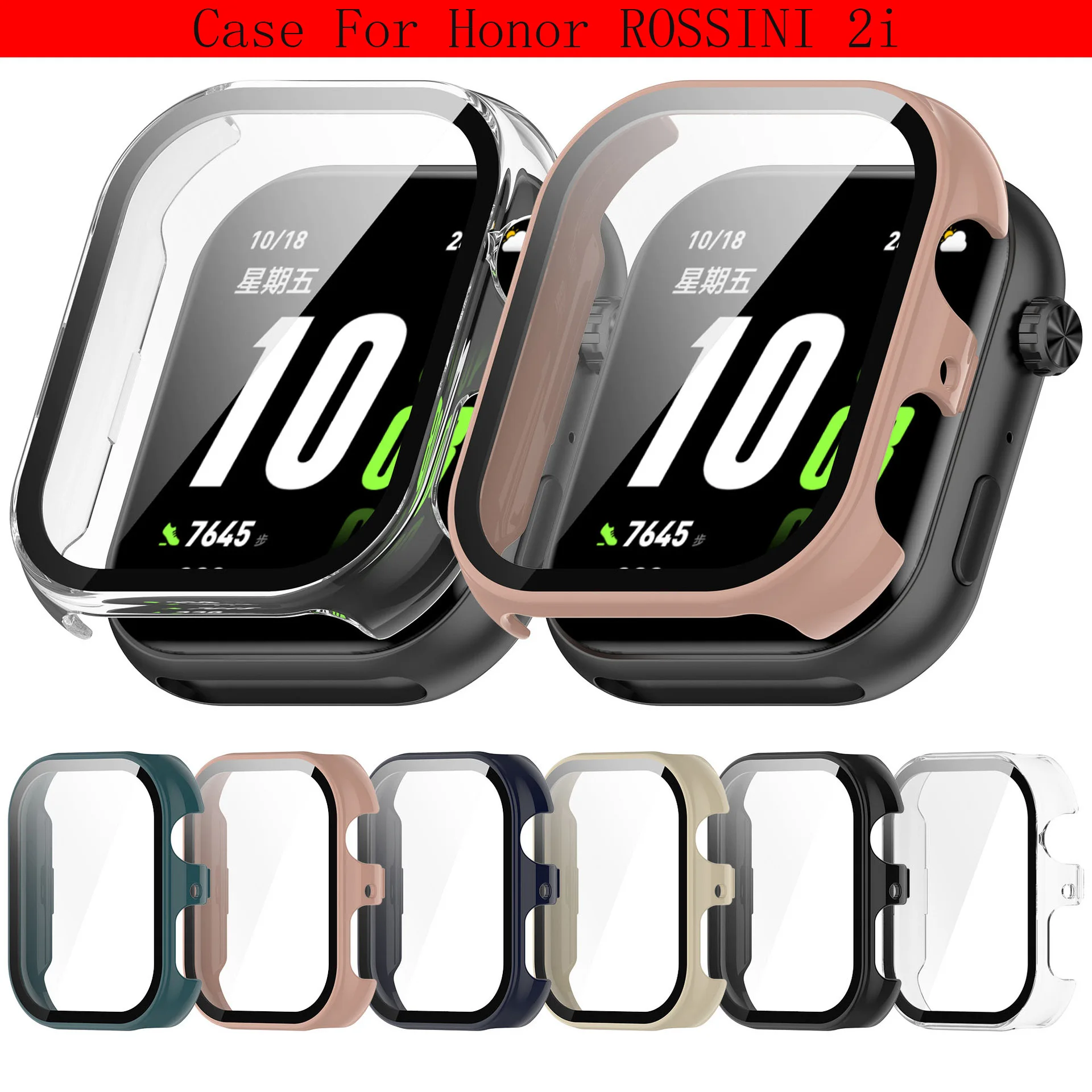 

PC Tempered Full Protective Case For Honor ROSSINI 2i Bumper Hard Frame Glass Coverage Cases Shell Watch Band Accessories