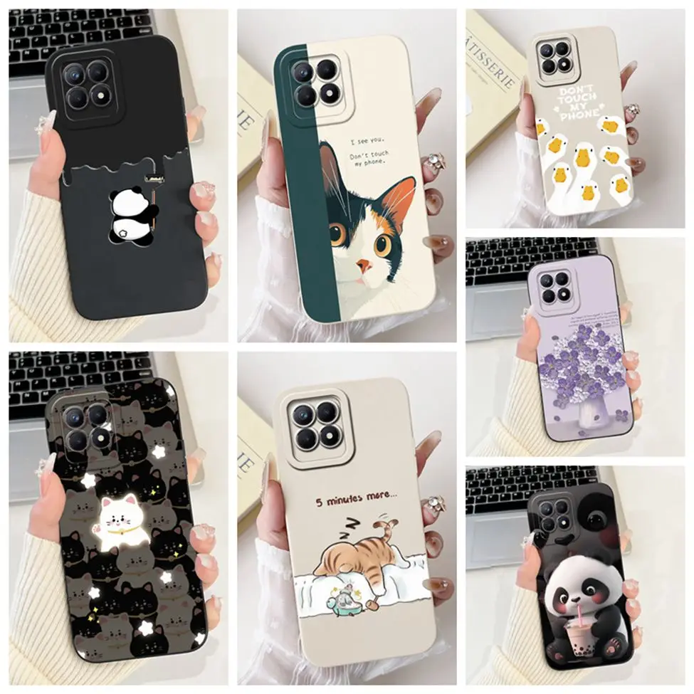 

Чехол для Realme 8i RMX3151, задняя крышка для Realme Narzo 50 RMX3286, противоударный чехол с милым котом, пандой, кроликом, модными цветами, любовью