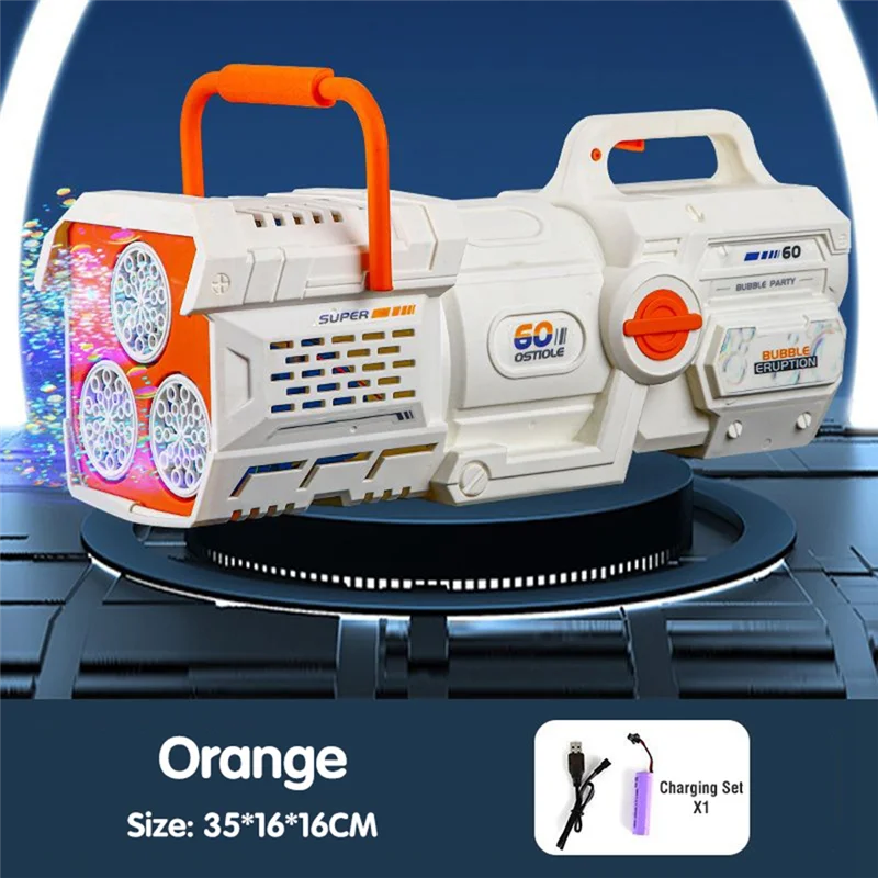 FBIL-LED Licht Elektrische Volautomatische Bellenmachine 60 Gaten Zeepbelmachine Voor Kinderen Outdoor Party Kind Geschenken