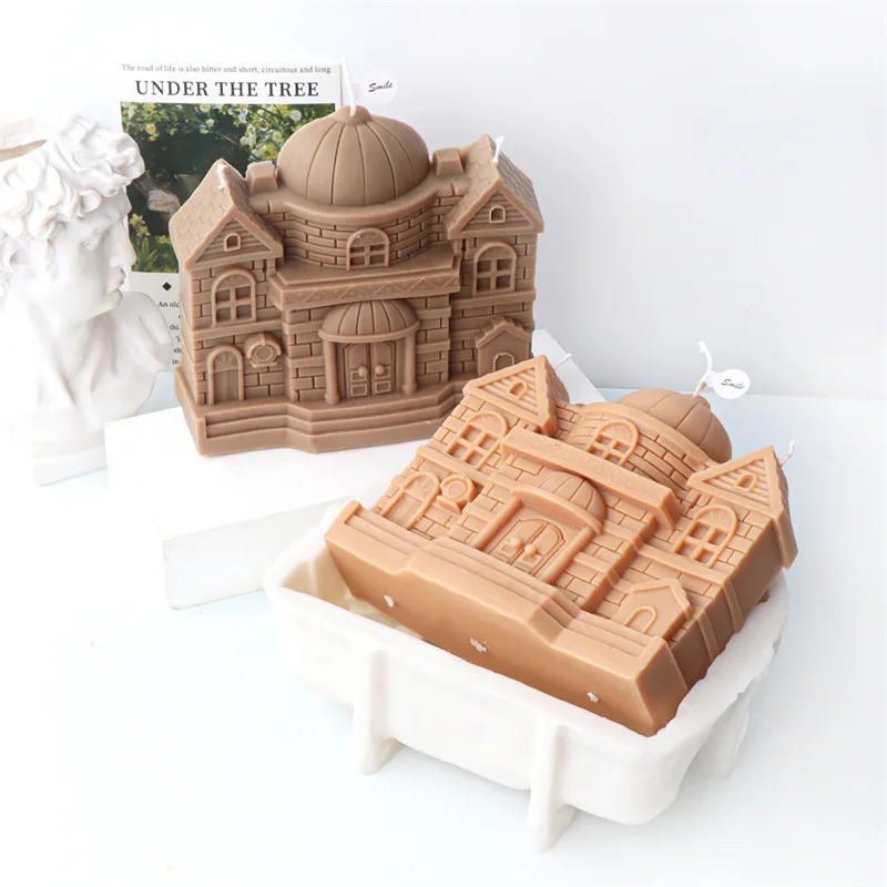 Ancient Rome Castle Silicone Candle Mold, Home Decor, Aroma Plaster, House Building, Ancient Fortress, DIY Cake Moulds, Courtly