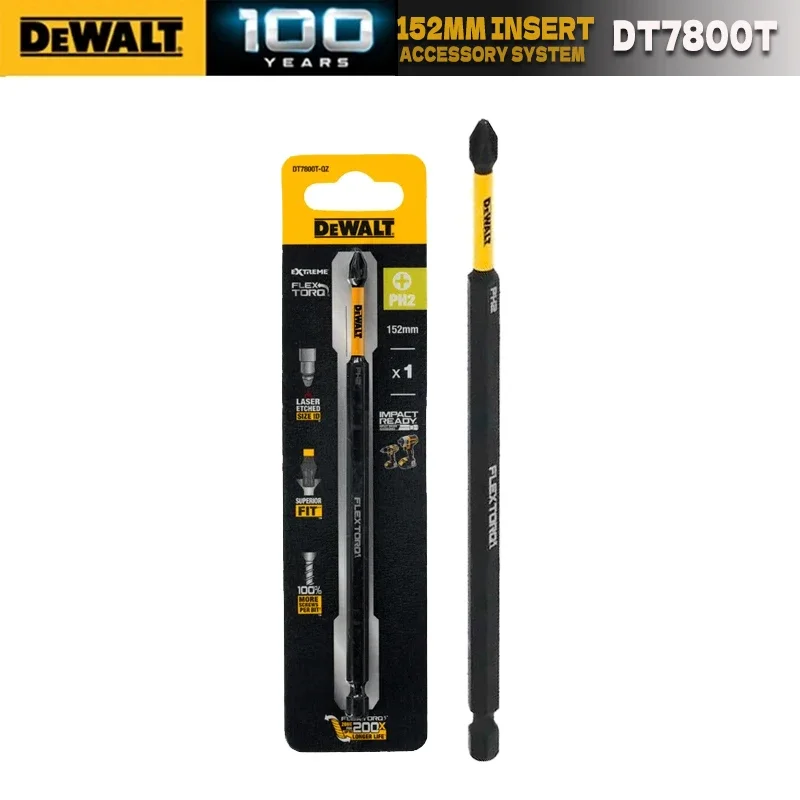 DEWALT DT7800T-QZ PH2 Flex Torq 152mm Insert Electric Drill Driver Magnetic Bit Dewalt Power Tool Accessories