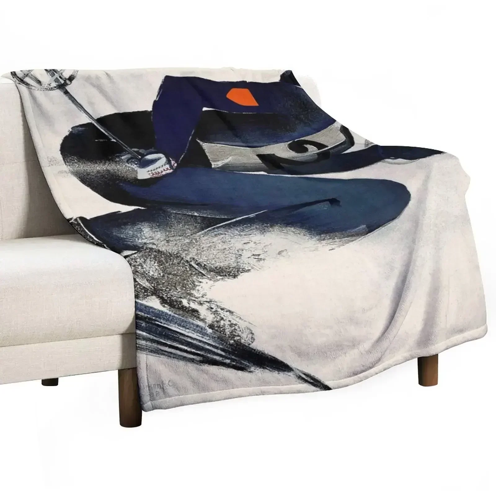 Dynamic French Vintage Ski advert from 1939 Throw Blanket Retros Vintage Sofa Plaid on the sofa Polar anime Blankets