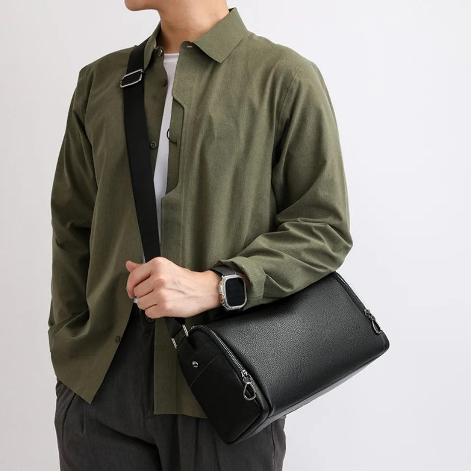 100% جلد البقر الحقيقي حقائب اليد سعة كبيرة الرجال رسول حقائب كتف للرجل السفر أعلى درجة الذكور حقيبة كروسبودي