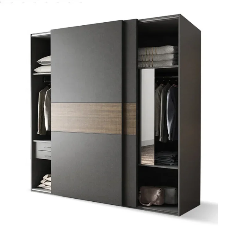 Cheap Wooden Clothes Cabinet Home Hotel Garderobe Bedroom Furniture Wardrobe Two Doors Garderobes