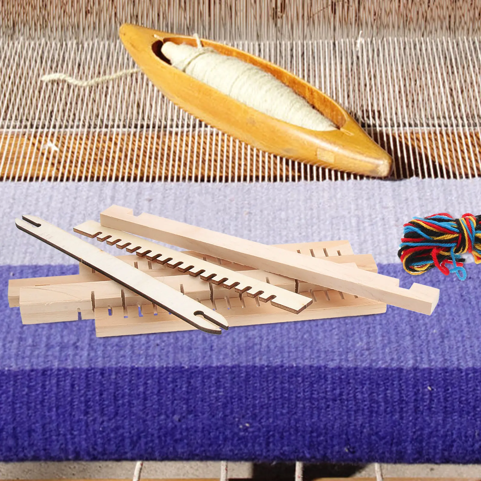 1Set Wooden Weaving Loom Mini Handcraft Creative Knitting Educational Cognitive for Kids Fun Learning Activity