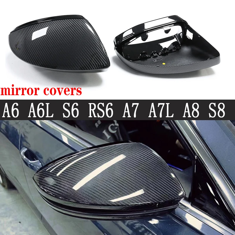 For audi A6 S6 RS6 A7 S7 RS7 A8 S8 Upgrade Shells Rearview Cap High quality Dry Carbon fiber rear view mirror case cover