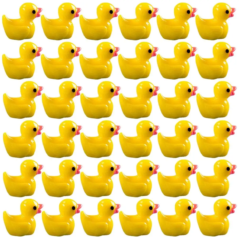 

200 Pcs Duck Resin Mini Figurine Figurines Moss Landscape Decorative Resin Ornaments Home Garden Accessory Tiny Tabletop