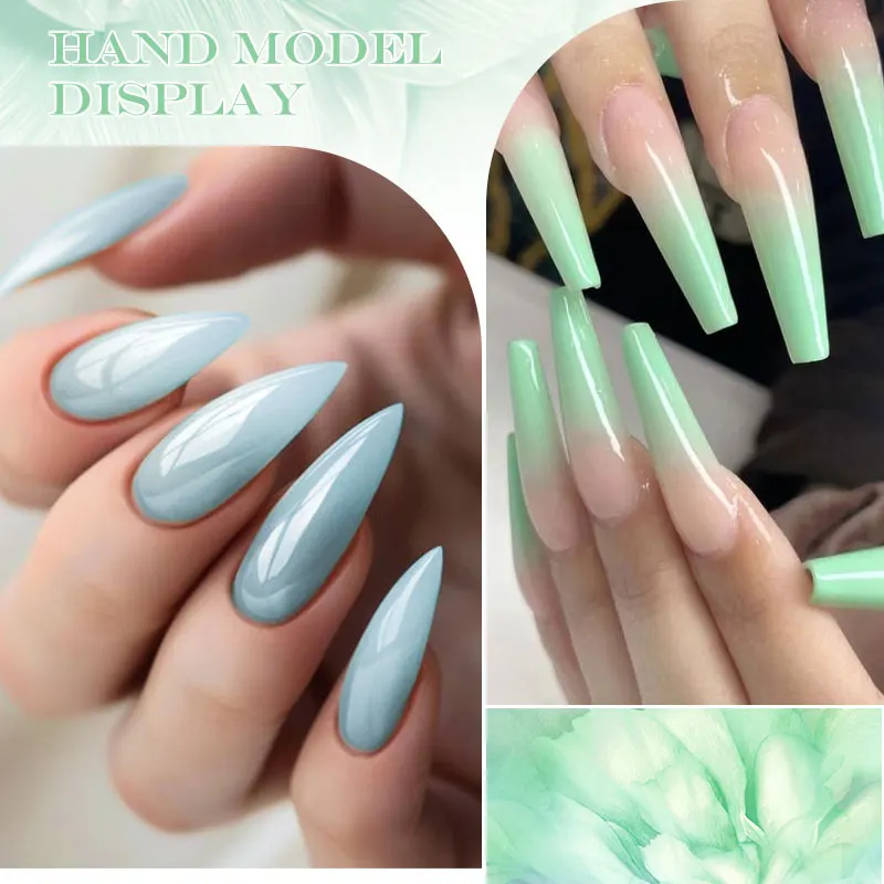 يجتمع عبر 6/8 قطعة هلام مسمار البولندية بسيطة الطازجة الأخضر معكرون أورورا هلام مسمار الفن ورنيش مانيكير مانيكير مستلزمات الأظافر #5