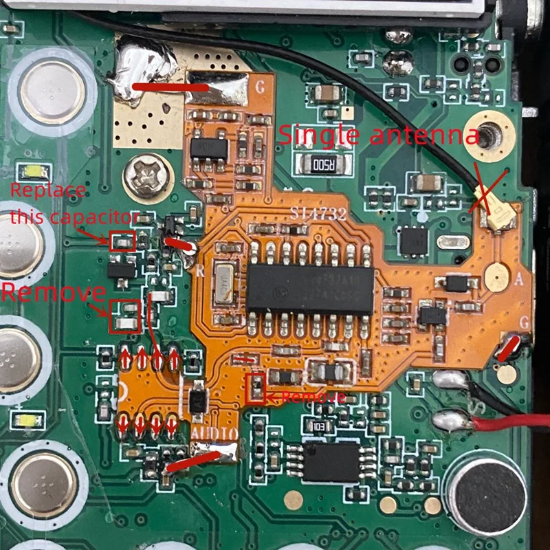 Imagem -05 - Chip e Crystal Oscillator Component Módulo de Modificação para Uvk5 k6 Além Disso Fpc Versão Quansheng Uv-k5 Uv-k6 Si4732