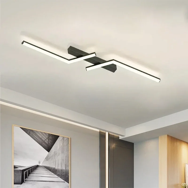 lampada do teto led moderno com linha escadas corredor corredor sala de estar vestiario luminaria ouro preto luzes de teto led 60 cm 80 cm 100 cm 120cm 01