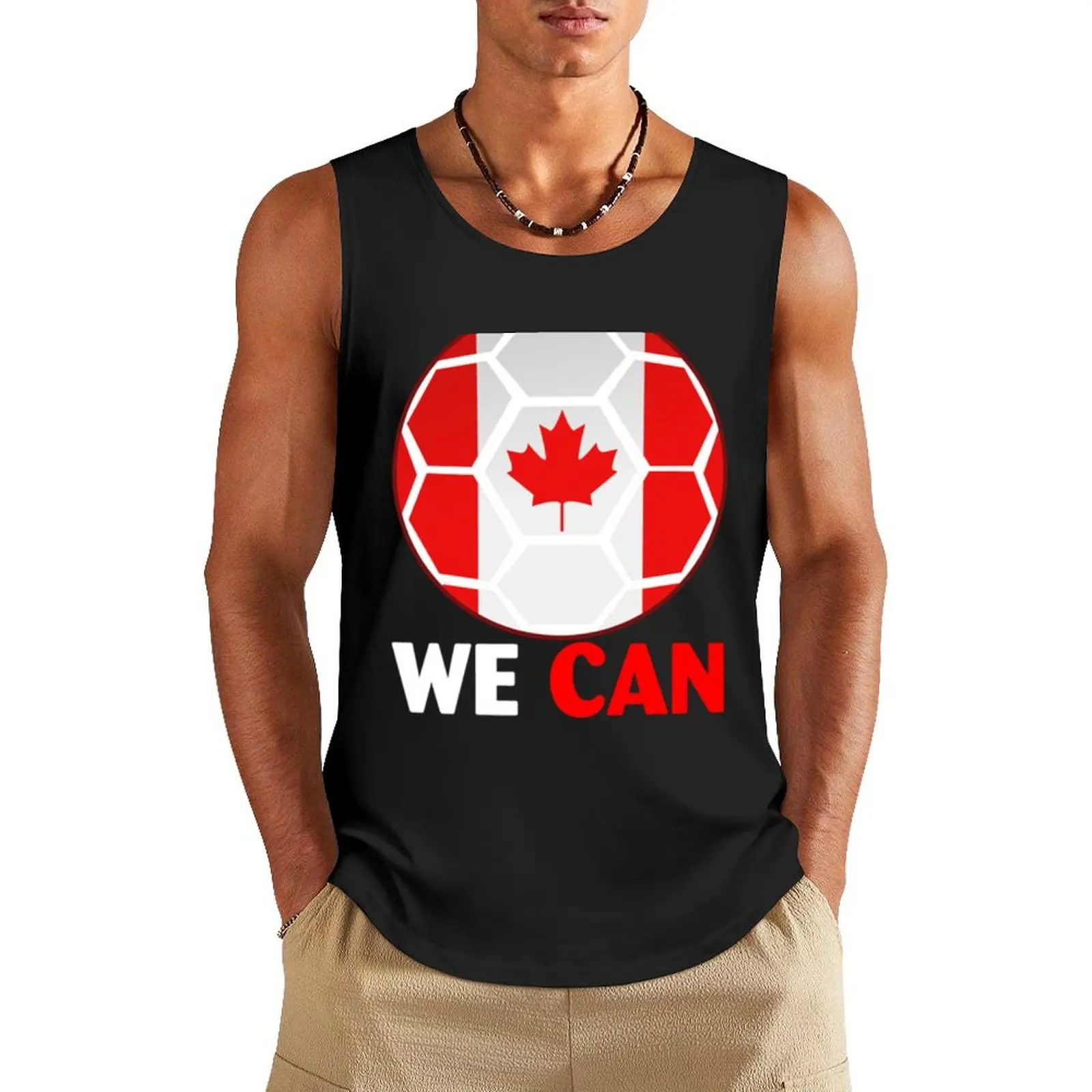 

We Can Canada Flag Tank Top Male clothes Japanese t-shirt Men's clothes Men's gym t-shirts