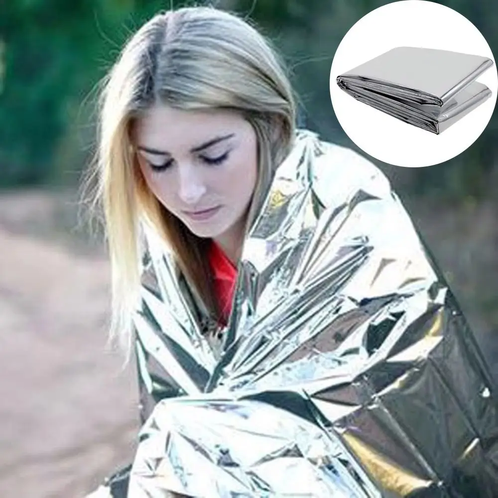 Thermal Cover Windproof Thermal Blanket Waterproof PET Foil Foil Blanket All Weather Portable Emergency Blanket Marathons