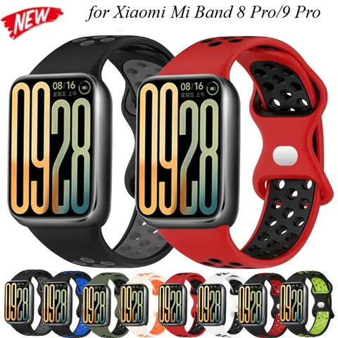 Xiaomi Mi Band 8Pro/9Pro 용 실리콘 스트랩 Redmi Watch 5-4 Accessorise Correa 교체 용 투톤 팔찌 손목 밴드 벨트