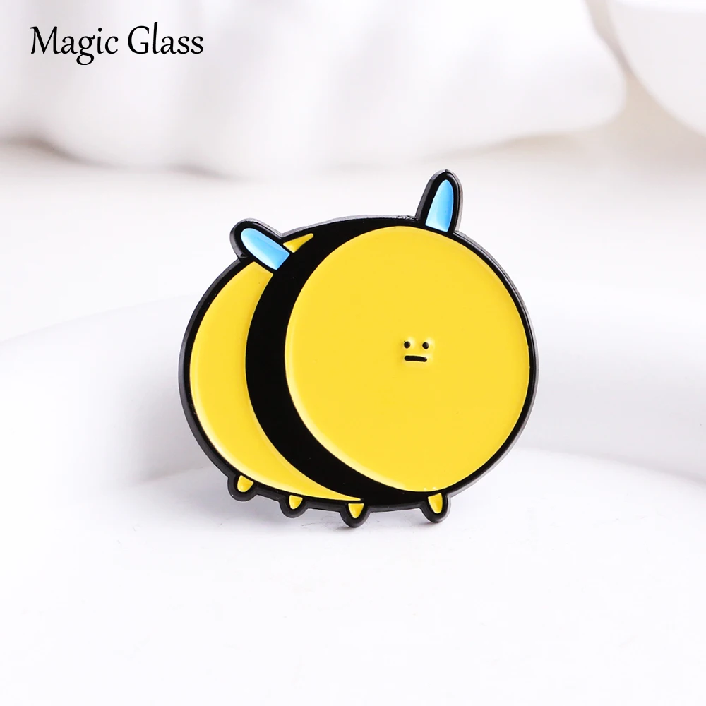 Cute Chubby Bee Enamel Pin, Round Fat Bumblebee Lapel Brooch, Cartoon Insect Badge, Backpack Clothing Decor Jewelry Gift