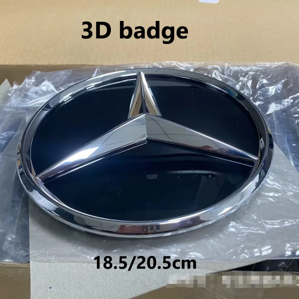 Mirror surface 3D raised logo Front Grille emblem Badge for Benz W204 W205 W206 W213 W253 GLA GLK ML GL GLC GLE A B C G R METRIS