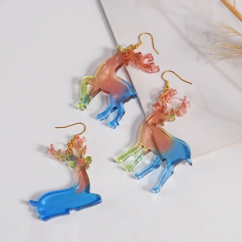 Moules en Silicone pour boucles d'oreilles, thème Animal accrocheur, pendentif d'oreille élégant, 4 pièces