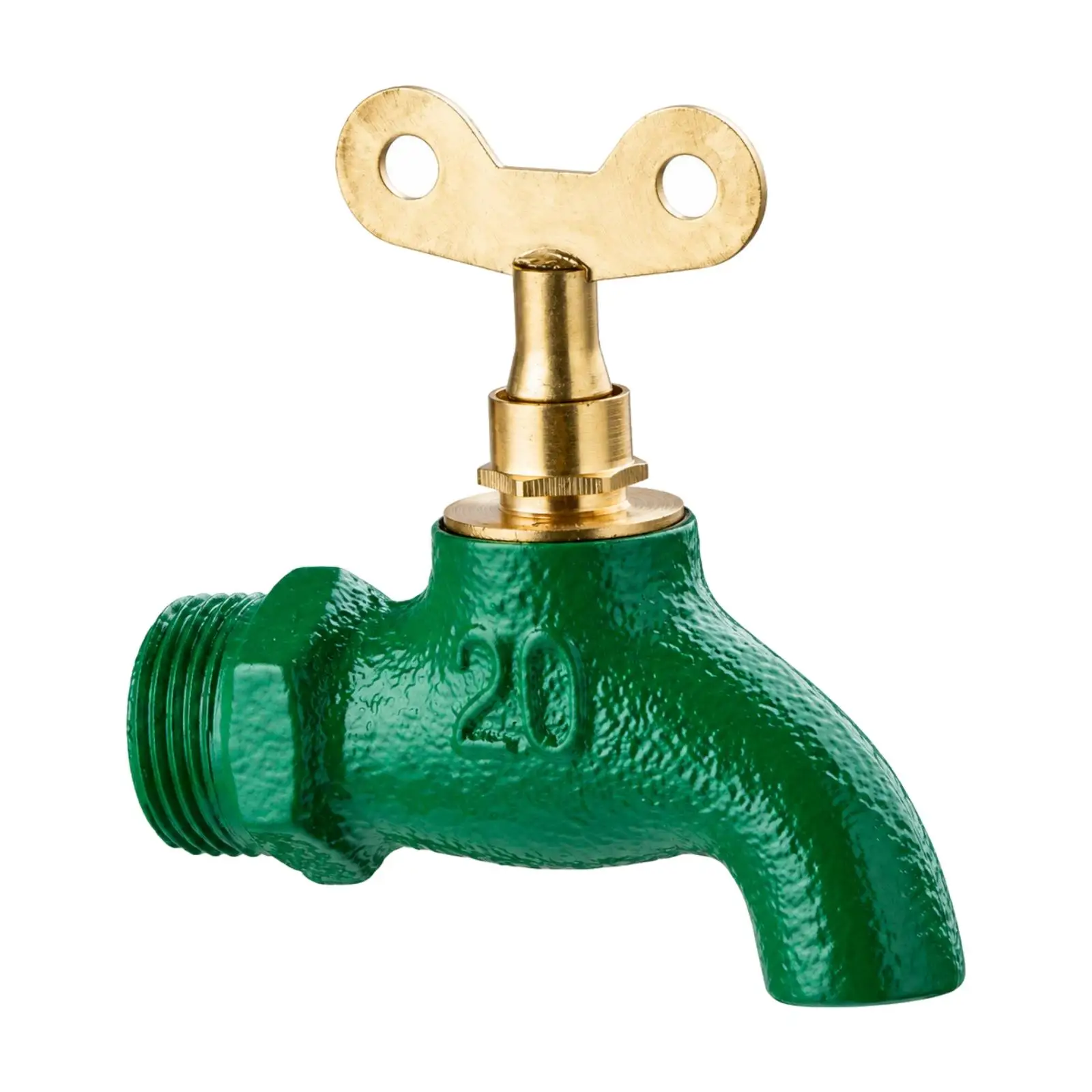 Outdoor Water Faucet Manual Metal Outdoor Faucet with Threaded Inlet Garden Tap with Quick-Opening Handle Compact Textured
